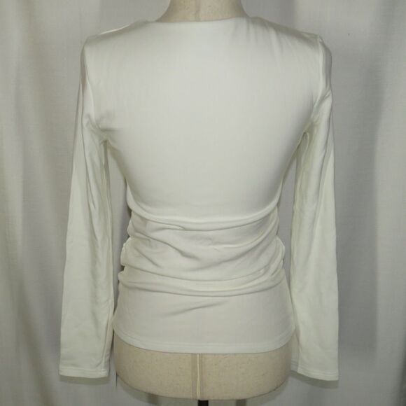 OGL Soft Cozy Thermal Brushed V Neck Long Sleeve Ruched Brami Top Size Medium - Picture 9 of 10